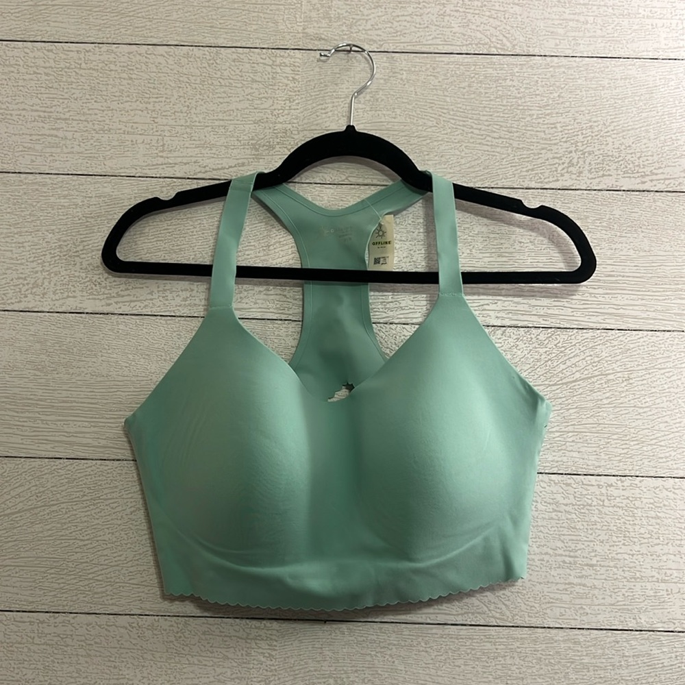 Aerie Racerback Sports Bra with Scallops NWT